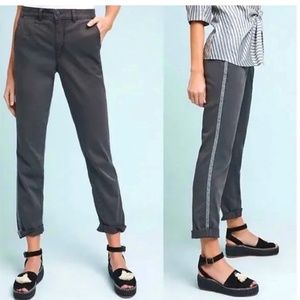 Anthropologie gray relaxed cotton chino pant